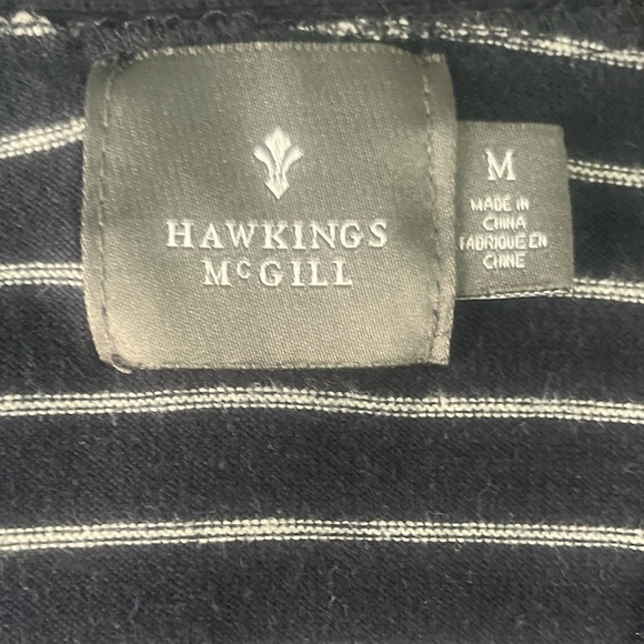 HAWKINGS McGILL BLUE STRIPED COTTON KNIT CARDIGAN SWEATER BUTTON-UP MEDIUM - Picture 3 of 5